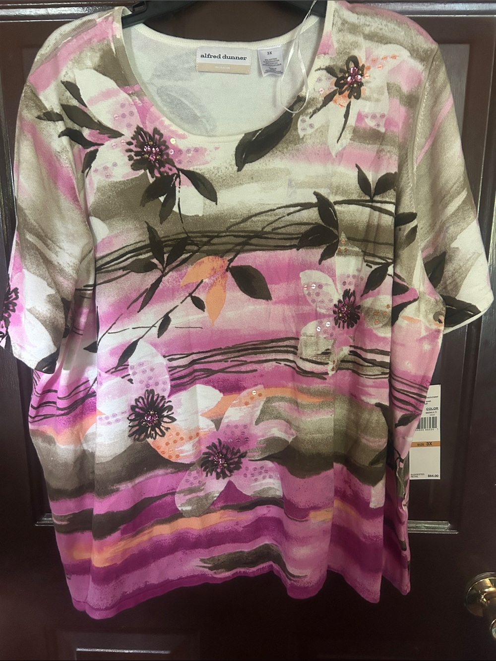 Alfred Dunner Floral Short-Sleeve Top